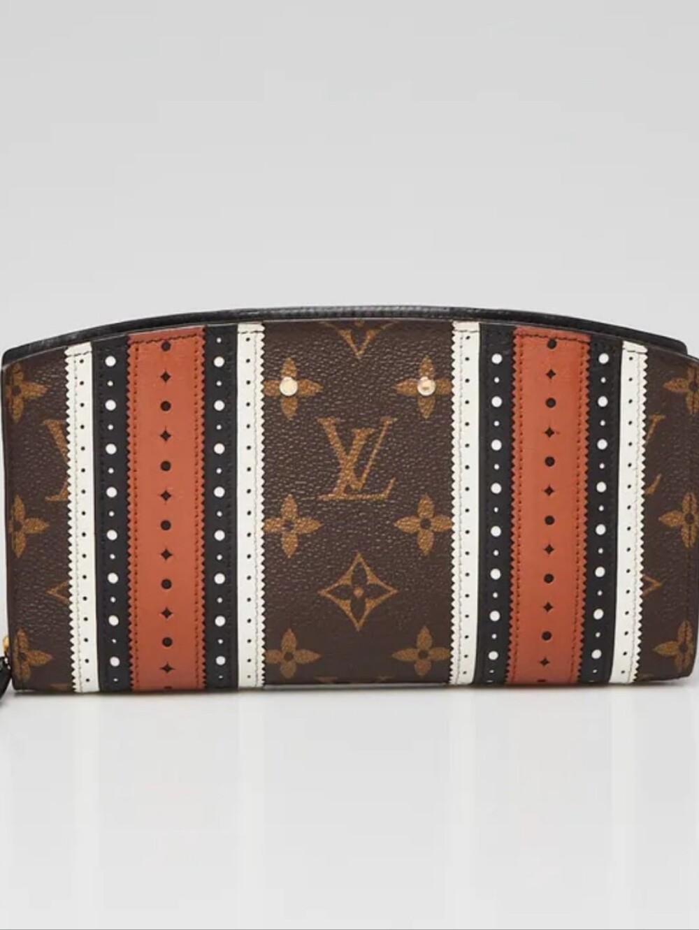 Louis VuittonBrogue Leather and Monogram Canvas Steamer Zippy Wallet/ GUC